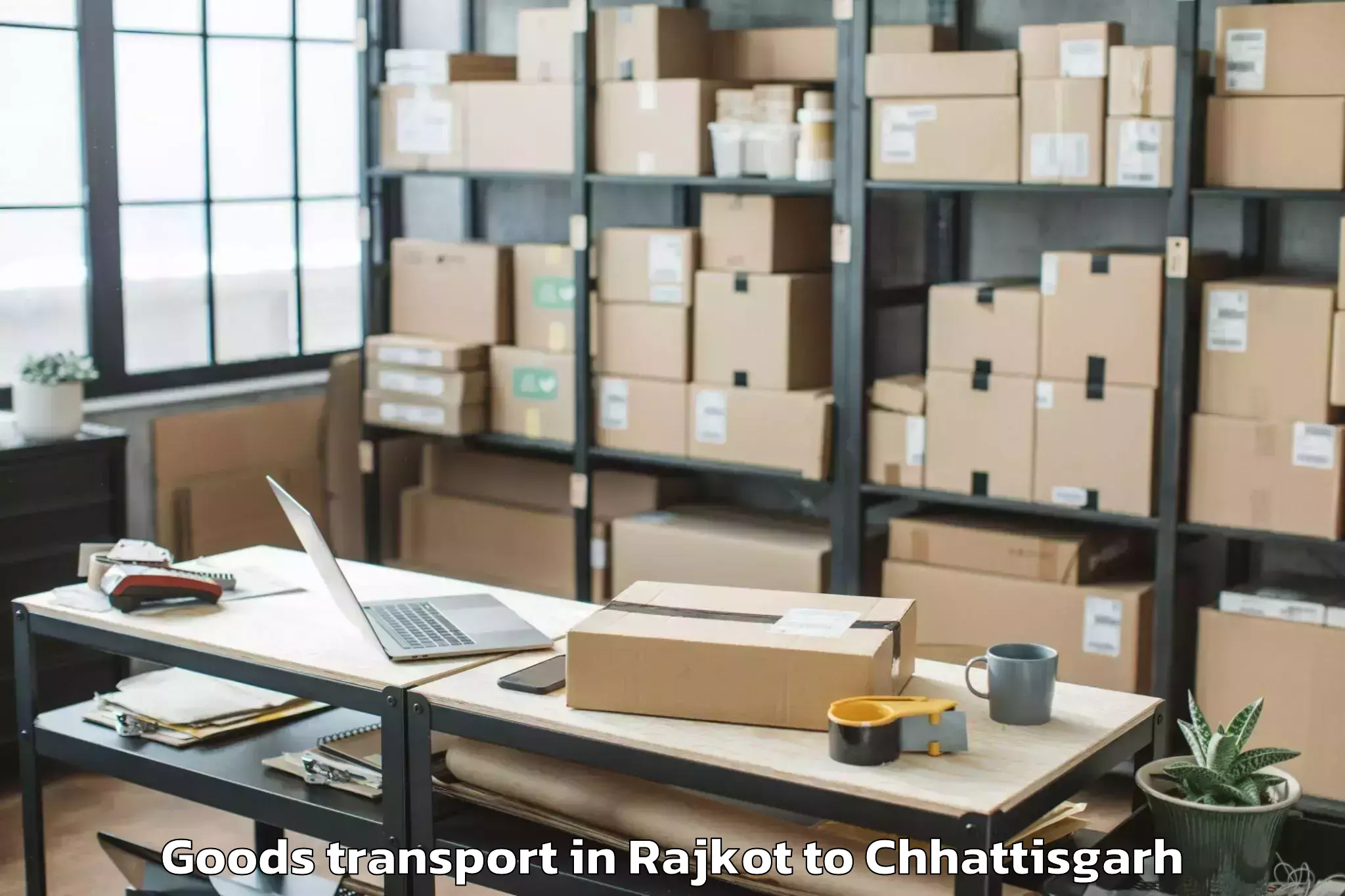 Professional Rajkot to Rajnandgaon Goods Transport